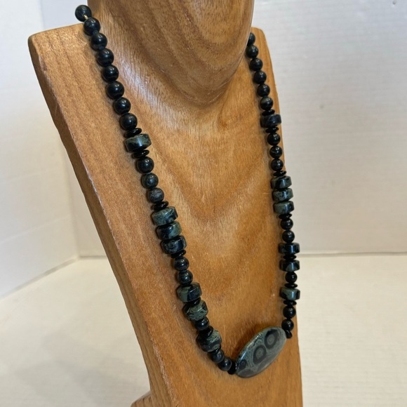 Stunning Natural Kambaba Jasper Gemstone Necklace Vintage Beaded Statement RARE - Picture 7 of 16